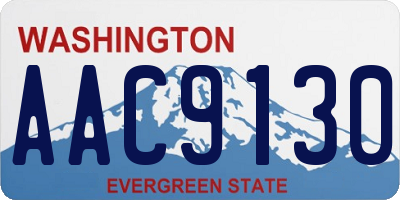 WA license plate AAC9130