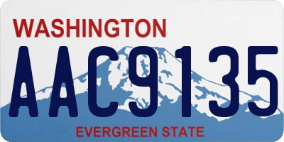 WA license plate AAC9135