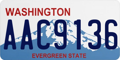 WA license plate AAC9136