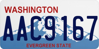 WA license plate AAC9167