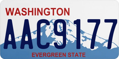 WA license plate AAC9177
