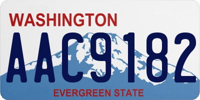 WA license plate AAC9182