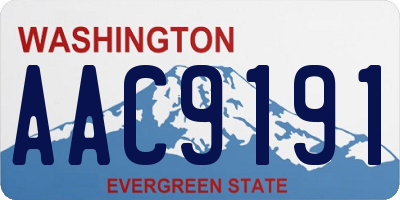 WA license plate AAC9191