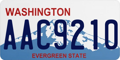 WA license plate AAC9210