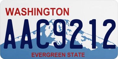 WA license plate AAC9212
