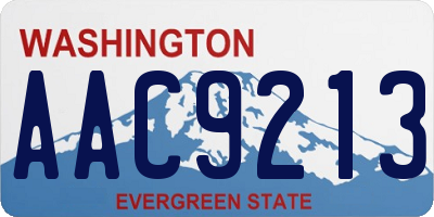 WA license plate AAC9213