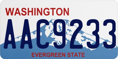WA license plate AAC9233