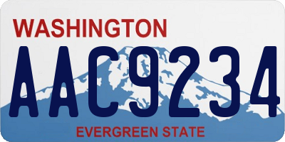 WA license plate AAC9234