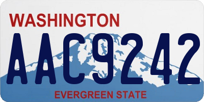 WA license plate AAC9242