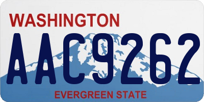 WA license plate AAC9262