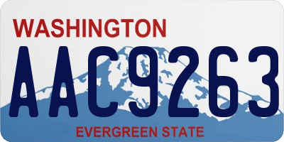 WA license plate AAC9263