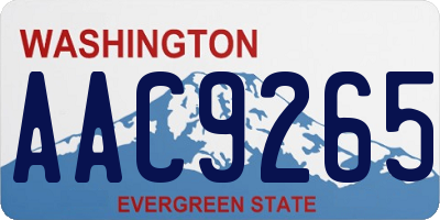 WA license plate AAC9265
