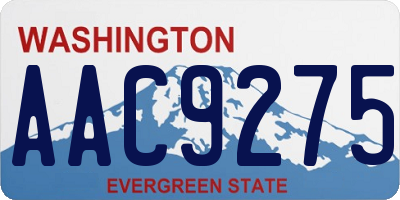 WA license plate AAC9275