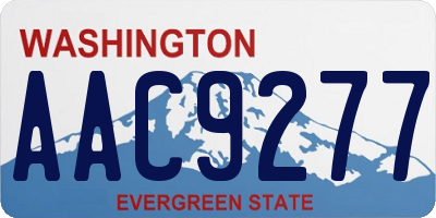 WA license plate AAC9277