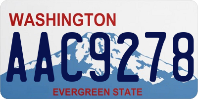 WA license plate AAC9278