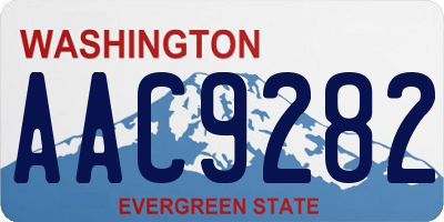WA license plate AAC9282