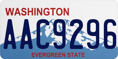 WA license plate AAC9296