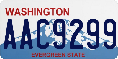 WA license plate AAC9299
