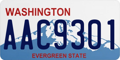 WA license plate AAC9301