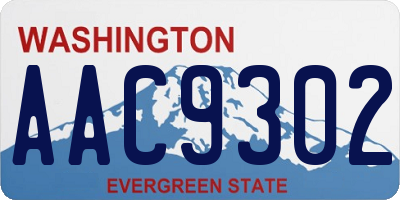 WA license plate AAC9302