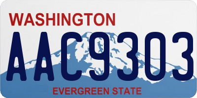 WA license plate AAC9303