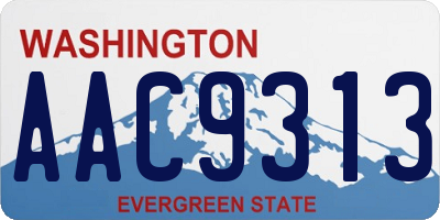 WA license plate AAC9313