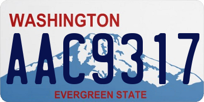 WA license plate AAC9317