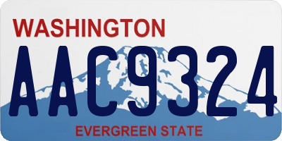 WA license plate AAC9324