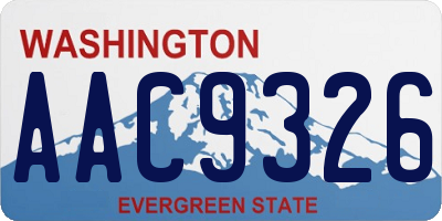 WA license plate AAC9326