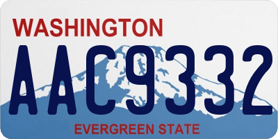 WA license plate AAC9332