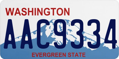 WA license plate AAC9334