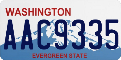 WA license plate AAC9335