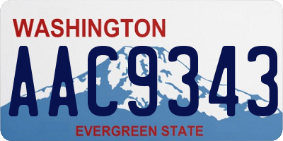 WA license plate AAC9343