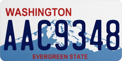 WA license plate AAC9348
