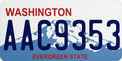 WA license plate AAC9353