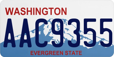 WA license plate AAC9355