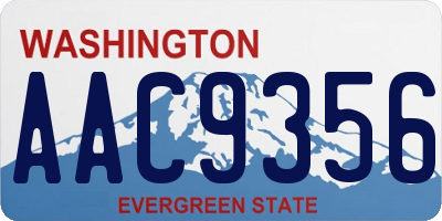 WA license plate AAC9356