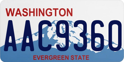 WA license plate AAC9360