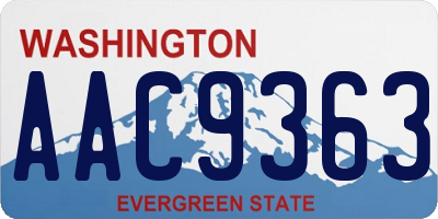 WA license plate AAC9363
