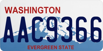 WA license plate AAC9366
