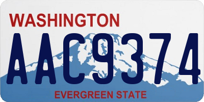 WA license plate AAC9374