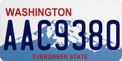 WA license plate AAC9380