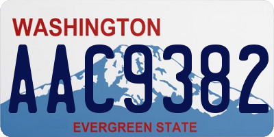 WA license plate AAC9382