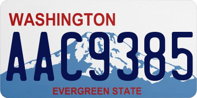 WA license plate AAC9385