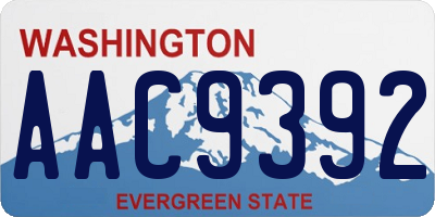 WA license plate AAC9392