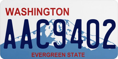 WA license plate AAC9402