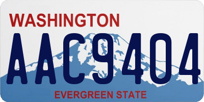 WA license plate AAC9404
