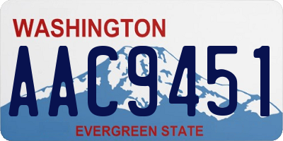 WA license plate AAC9451