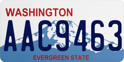 WA license plate AAC9463