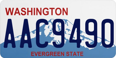 WA license plate AAC9490